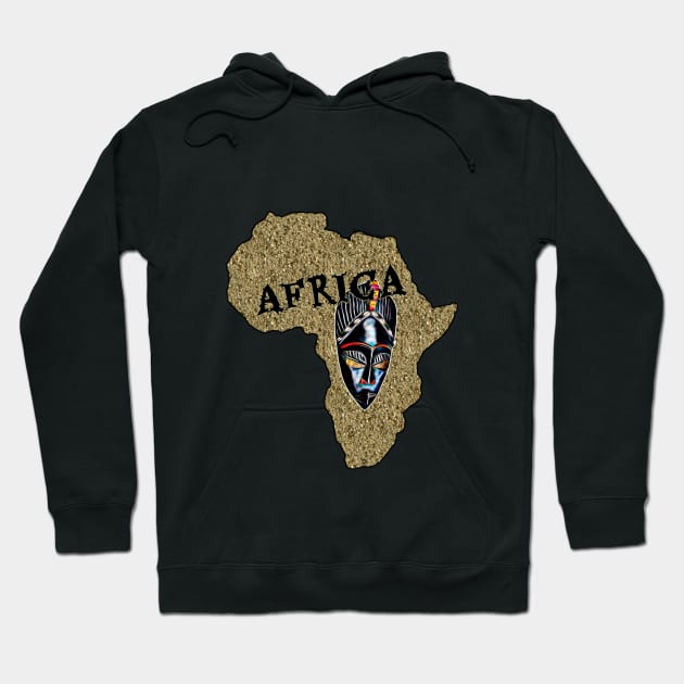 Africa Map with Mask Hoodie by DougB